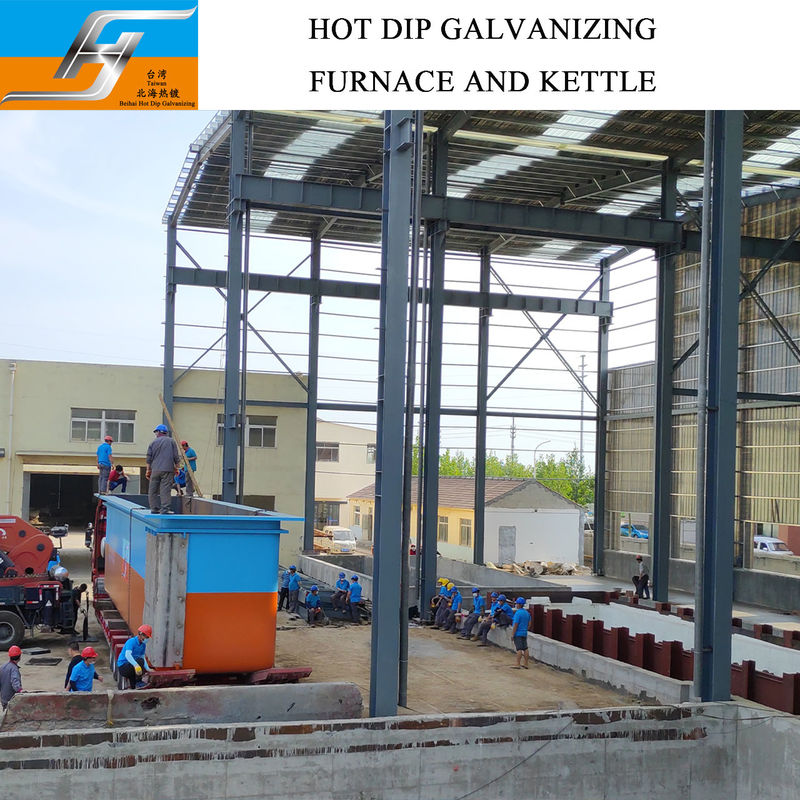 Steel XG08 Substrate Zinc Kettle with 50mm/60mm Thickness and High Velocity Pulse Fired Burner for Hot Dip Galvanizing