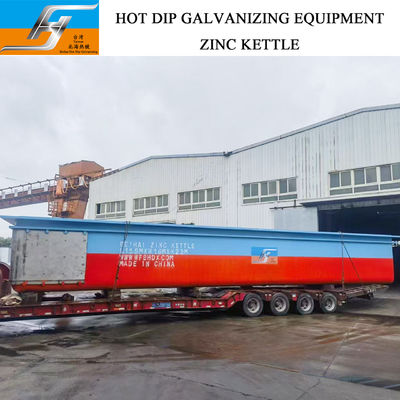 50mm/60mm Thickness Zinc Kettle with High Velocity Pulse Fired Burner and Round Bottom Round Corner for Hot Dip Galvanizing
